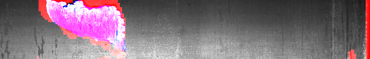 Anomalia riconosciuta sulla lastra di marmo (in rosso)