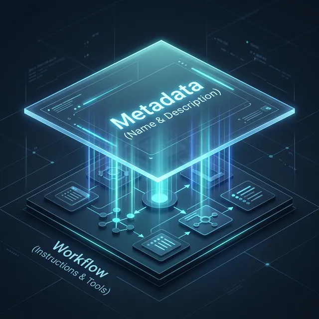 Concept of Skill trigger metadata: Name, Description, and Instructions separation