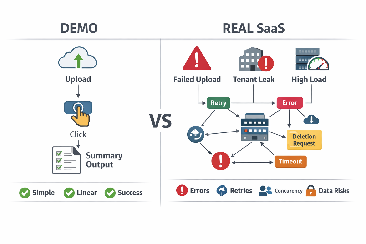 Demo vs real SaaS